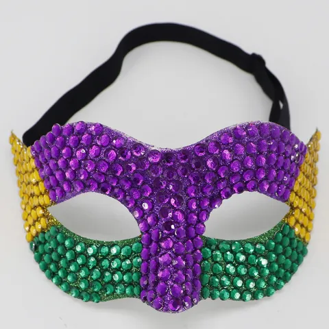 Hochwertige Strass Halbgesichts-Maske Für Halloween Weihnachten Karneval Party Funkelnde Pailletten Augenmaske Für Damen Herren