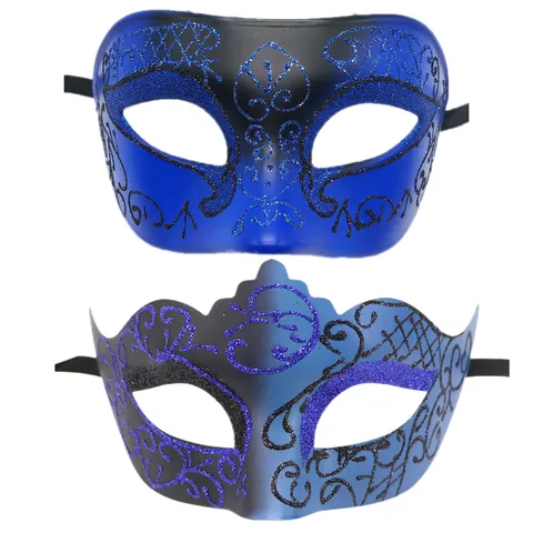 Luxury Masquerade Mask For Couples Halloween Carnival Easter Party King Queen Roman Crown Performance Mask Decoration