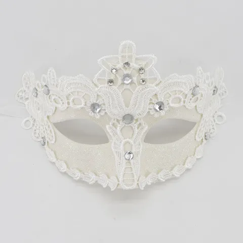 Elegante Máscara de Mascarada de Plástico con Purpurina y Detalles de Strass para Halloween Carnaval Fiesta de Disfraces Accesorio de Disfraz de Mujer Hombre