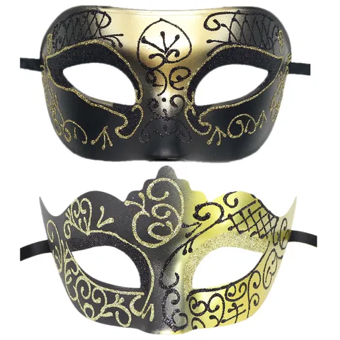 Luxury Masquerade Mask For Couples Halloween Carnival Easter Party King Queen Roman Crown Performance Mask Decoration