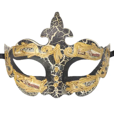 Máscara de Disfraces para Hombre Estilo Venecia Vintage Craquelado Oro Relieve Máscara para Halloween Carnaval Fiesta Decoración