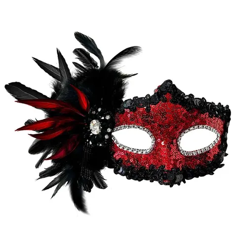 Sexy Máscara de Mascarada de Plumas de Halloween para Mujer Lujo Lentejuelas Diamantes de Imitación Máscara de Ojos Carnaval Fiesta Disfraces Reina Máscara