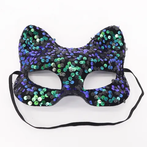 Sequin Fox Masquerade Mask Halloween Christmas Party Eye Mask Sexy Costume Face Mask For Women Men Glitter Fox Party Mask