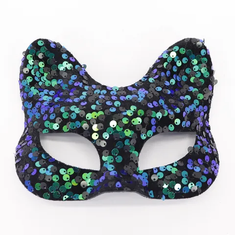 Sequin Fox Masquerade Mask Halloween Christmas Party Eye Mask Sexy Costume Face Mask For Women Men Glitter Fox Party Mask