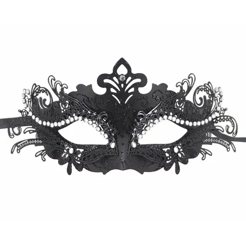 Butterfly Filigree Masquerade Mask For Women Hollow Out Rhinestone Lace Mask For Halloween Carnival Party Performance