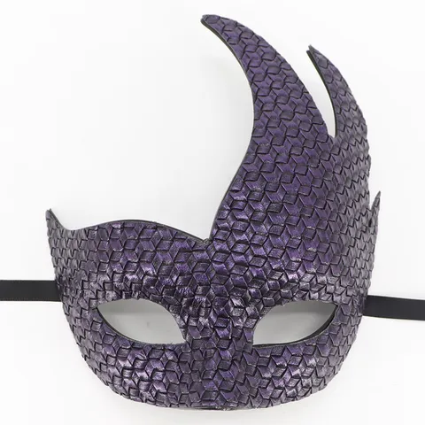 Máscara de Halloween Vintage con Cuernos Curvos de Llama Retro Relieve Media Cara Mascarada Carnaval Fiesta Máscara Para Adultos