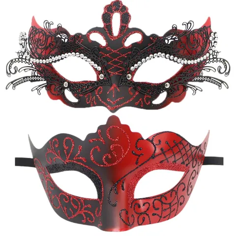 Máscara de Baile de Máscaras de Halloween para Parejas Reina Máscara Ojos Sexy Strass Purpurina Carnaval Fiesta Máscara Mujeres Hombres