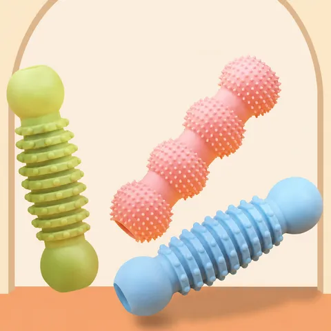 Pet Dog Chew Toy TPR Teething Ring Interactive Sound Teeth Cleaning Puppy Molar Stick Durable Pet Chew Toy