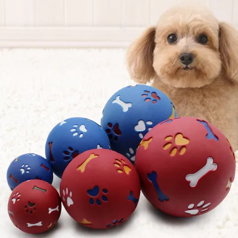 Pet Toy Rubber Chewing Leakage Food Ball Interactive Teeth Cleaning Toy Multi-color Options for Cats and Dogs