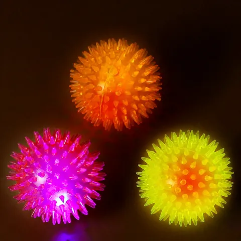 TPR Interactive Pet Chew Toy Luminous Sound Ball Dog Training Teething Toy Multi Color Pet Supplies Outdoor Play