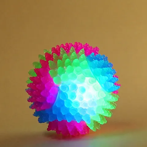 Petit Chien Jouet Ball Clignotant TPR Entraînement Interactif Bouncing Chew Ball