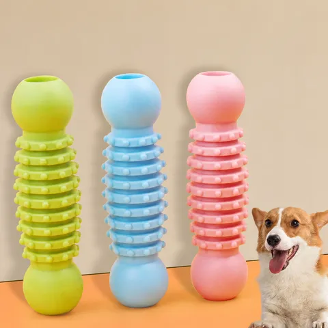 Pet Dog Chew Toy TPR Teething Ring Interactive Sound Teeth Cleaning Puppy Molar Stick Durable Pet Chew Toy