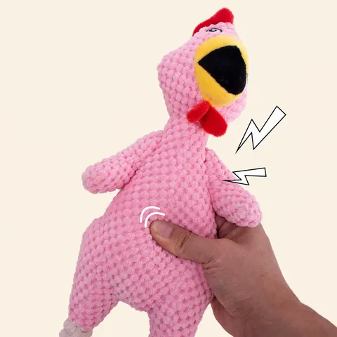Pet Squeaky Plush Toy Funny Screaming Chicken Interactive Teething Companion Toy For Dogs