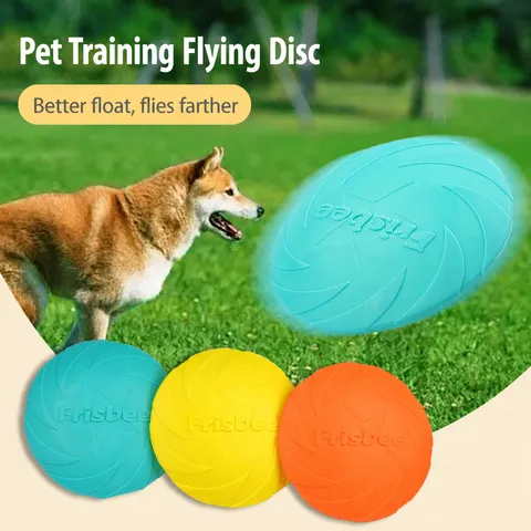 TPR Dog Flying Disc Interactive Floating Fetch Toy Durable Soft Rubber Training Flying Disc For Pets Outdoor Play