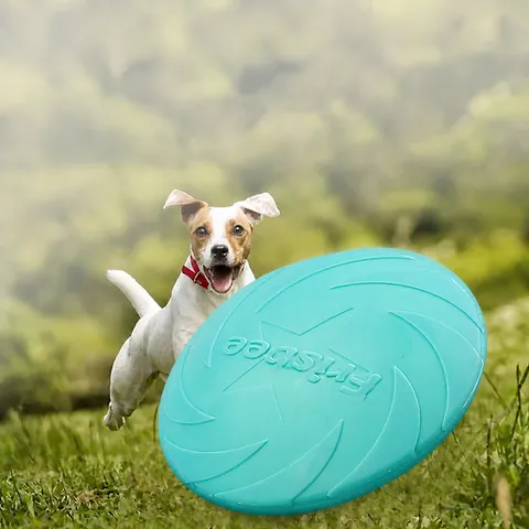 TPR Dog Flying Disc Interactive Floating Fetch Toy Durable Soft Rubber Training Flying Disc For Pets Outdoor Play