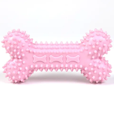 TPR Jouet à Mâcher pour Chien en Forme d'Os Nettoyage des Dents Jouet d'Entraînement Interactif pour Petits et Grands Chiens