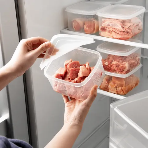 Küchen Lebensmittel Aufbewahrungsbehälter Kunststoff Transparent Frischhaltebox Mikrowellengeeignet Fleisch Gemüse Organizer Box
