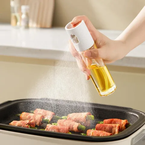 Glass Oil Sprayer Bottle For Kitchen Press Type Olive Oil Dispenser Misting Bottle For Cooking Air Fryer BBQ Salad Tool