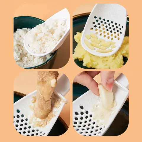 Japanese Style Multi Functional PP Colander Household Food Strainer Potato Masher Kitchen Cooking Tool White