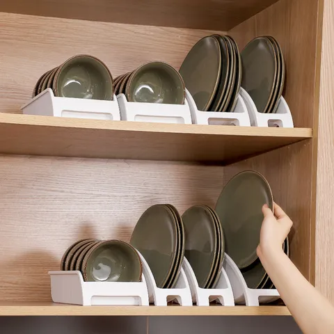Multifunctional Plastic Dish Drying Rack Kitchen Storage Organizer Drainer Holder Plate And Bowl Rack For Countertop