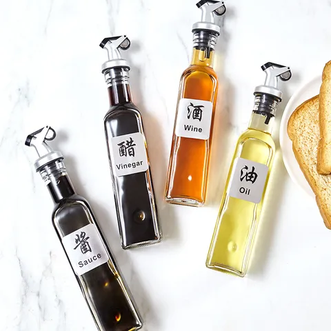 Japanese Glass Oil Dispenser Bottle Kitchen Leakproof Cruet Vinegar And Soy Sauce Container Automatic Lid