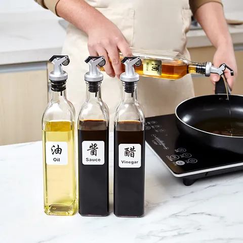 Japanese Glass Oil Dispenser Bottle Kitchen Leakproof Cruet Vinegar And Soy Sauce Container Automatic Lid