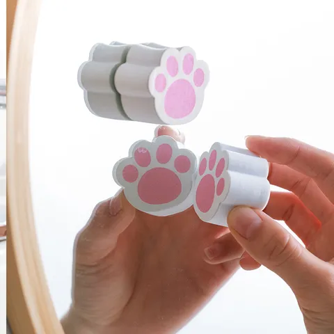 Cute Cat Paw Cleaning Sponge Eraser Polyethylene Sponge Stain Remover For Kitchen Faucet Bathtub Sink Mirror Cleaning Tool
