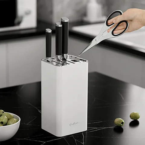 Modern Kitchen Knife Holder Stand PET ABS Plastic Countertop Knife Block Storage Organizer For Kitchen Home Counter Top