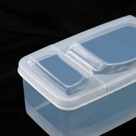 Caja de Almacenamiento de Condimentos de Plástico Transparente Doble Tapa Abatible Apilable Organizador de Frutos Secos Aperitivos Contenedor de Cocina