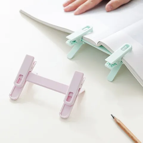 Creative Plastic Book Clip Document Paper Holder Adjustable Binding Clip For Students School Office Stationery