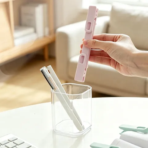 Creative Plastic Book Clip Document Paper Holder Adjustable Binding Clip For Students School Office Stationery