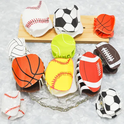Kreative Acetat Sportball Haarkrallen Basketball Fußball Rugby Tennis Form Haarklemmen Rutschfeste Hochsteckfrisur Haaraccessoires Für Damen