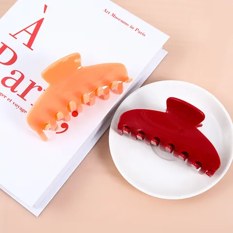 Große Einfarbige Acetat Hai Haarklammer Für Damen Minimalistischer Ins Stil Haarzubehör Rutschfester Haargreifer Für Dickes Haar Styling