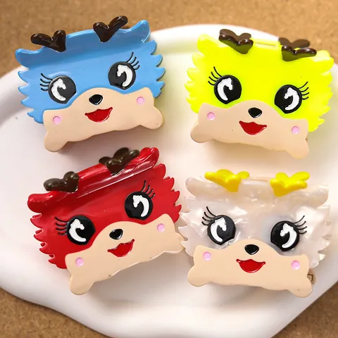 Süße Chinesisches Neujahr Drache Acetat Haarklammer Bunte Cartoon Haifisch-Clip Handgefertigt Tier Muster Haarschmuck Für Damen