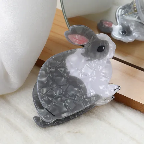 Süße Farm Tier Acetat Haarklammer Kuh Huhn Schwein Dinosaurier Form Hai Clip Für Damen Handgefertigte Strass Haarschmuck