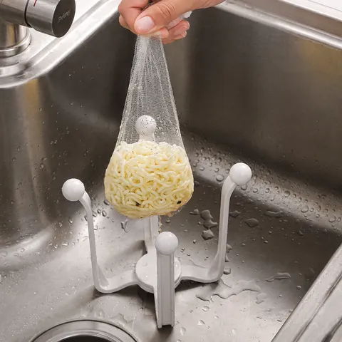 Kitchen Sink Drain Rack Plastic Foldable Sink Filter Net Food Residue Catcher Sink Strainer Basket Holder