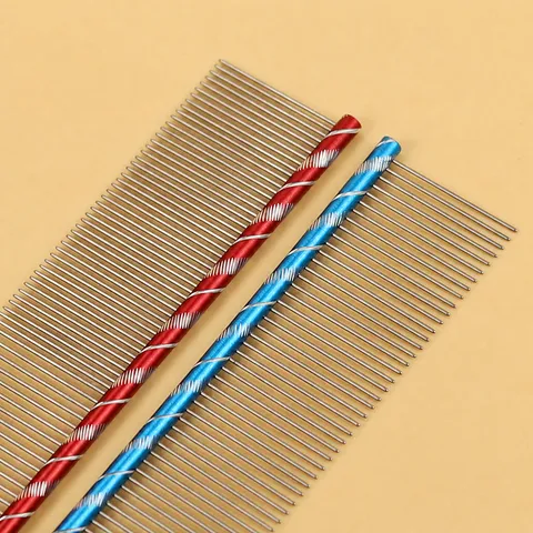 Peigne De Toillage Pour Animaux De Compagnie En Acier Inoxydable À Longues Dents Pour Chiens Chats Outil De Soin