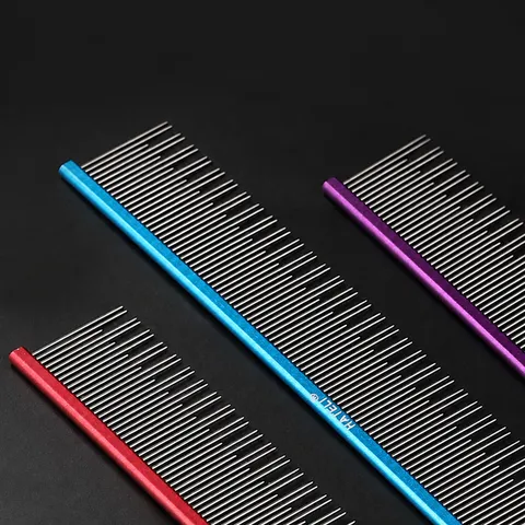 Stainless Steel Pet Grooming Comb Cat Dog Dematting Comb Long Short Teeth Pet Hair Care Deshedding Tool