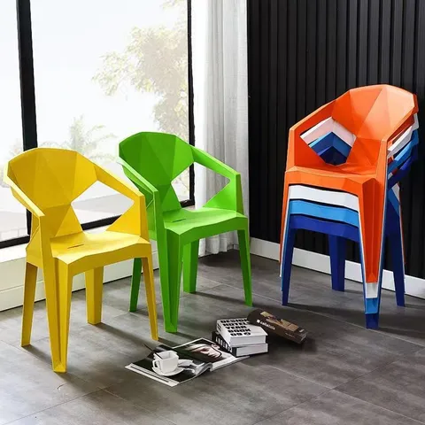 Sedia di Plastica Ispessita Schienale Impilabile Tempo Libero all'Aperto Moderno Minimalista Sedia da Pranzo