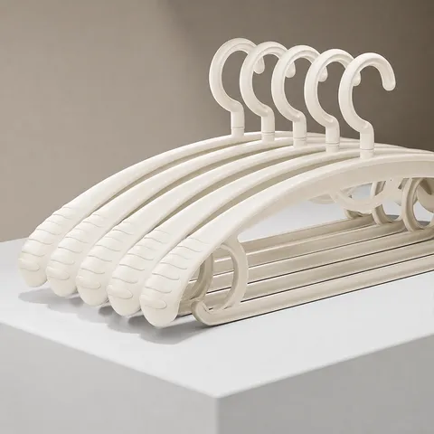 Household Plastic Clothes Hangers Thickened Wide Shoulder Non-Slip Trace-Less Drying Racks For Closet Storage Organization