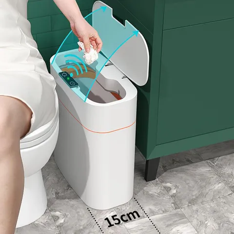 Bidone della Spazzatura con Sensore Intelligente Bidone Automatico Impermeabile Bidone Elettrico per la Casa Bagno Cucina Camera da Letto
