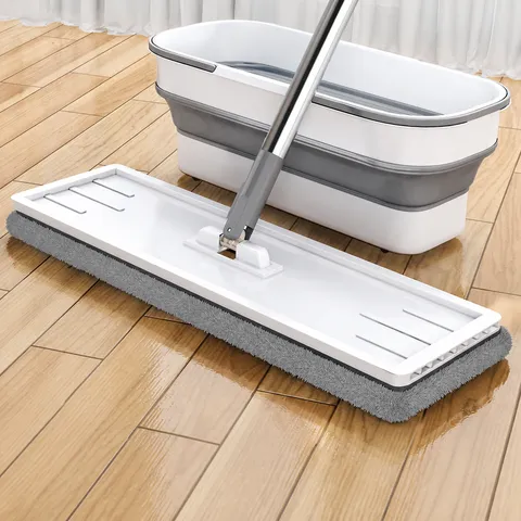 Mocio Piatto Domestico Asta in Acciaio Inossidabile Panno in Microfibra Mocio per Pulizia Pavimenti Mani Libere per Casa Dormitorio