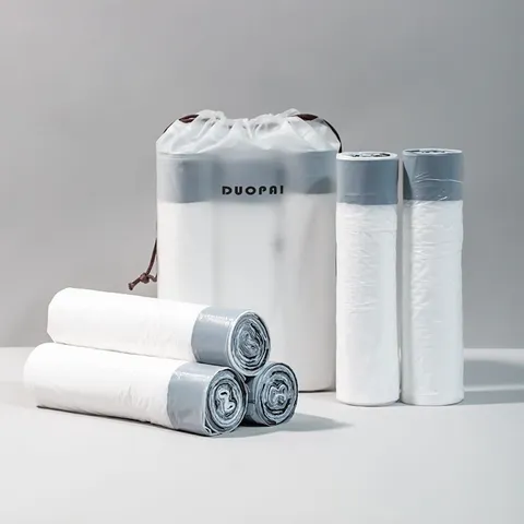 Sacchi Spazzatura con Coulisse Resistenti Cucina Sacchetti Imbottiti Chiusura Automatica Monouso Pulizia Domestica Organizzazione Bidone