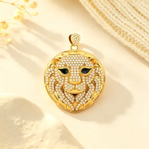 Ciondolo Animale in Acciaio Inossidabile con Strass Hip Hop Leone Leopardo Colibrì Libellula Accessori per Gioielli Fai da Te
