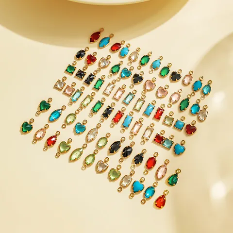 Ciondolo a Goccia d'Acqua in Acciaio Inossidabile Vintage Francese Charms Geometrici in Strass per Fai da Te Creazione Gioielli Donna