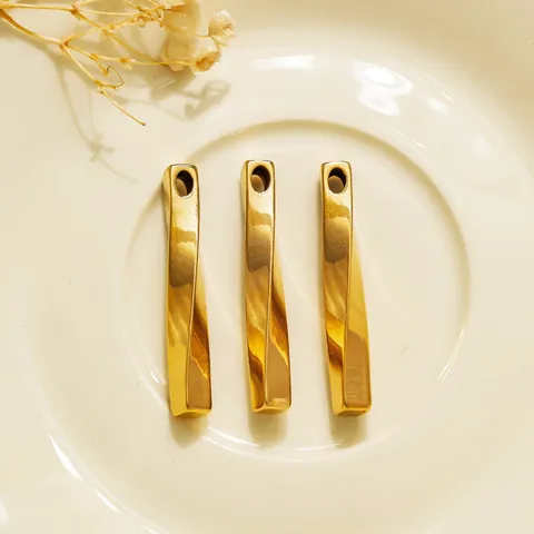 Edelstahl Gehämmerte Fisch Gedrehte Stange Feder Blatt Vorhängeschloss Anhänger Für DIY Schmuckherstellung Zubehör Gold Silber Metall Anhänger