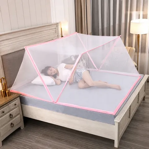 Zanzariera Pieghevole Per Letto Senza Installazione Portatile Pop-up Rete Baldacchino Tenda Per Dormitorio Studentesco Casa Poliestere