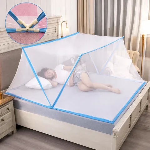 Zanzariera Pieghevole Per Letto Senza Installazione Portatile Pop-up Rete Baldacchino Tenda Per Dormitorio Studentesco Casa Poliestere