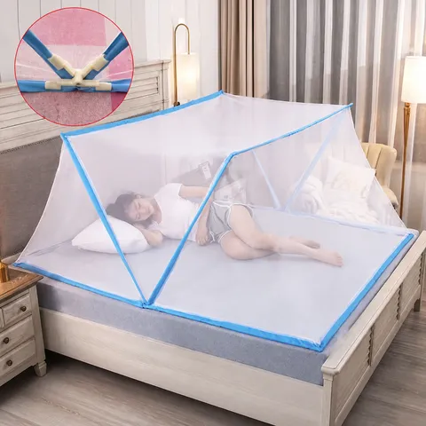 Zanzariera Pieghevole Portatile per Letto Senza Installazione Tenda a Baldanacchino in Rete per Dormitorio Studenti Camera da Letto Domestica