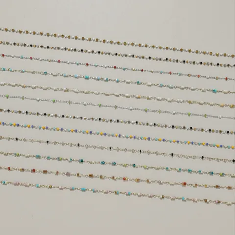 Chaîne Fine en Perles de Rocaille en Acier Inoxydable 304 Style Dopamine DIY Matériel pour Bijoux et Lunettes